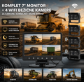 Profesionalni 7" Monitor sa 4 WiFi Bežične Kamere – Sistem za Kamione, Kombajne, Autobuse i Građevinske Mašine