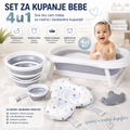 Set za Kupanje Bebe 4u1 Sklopiva Kadica, Kofa, Bokal i Podloga za Kupanje