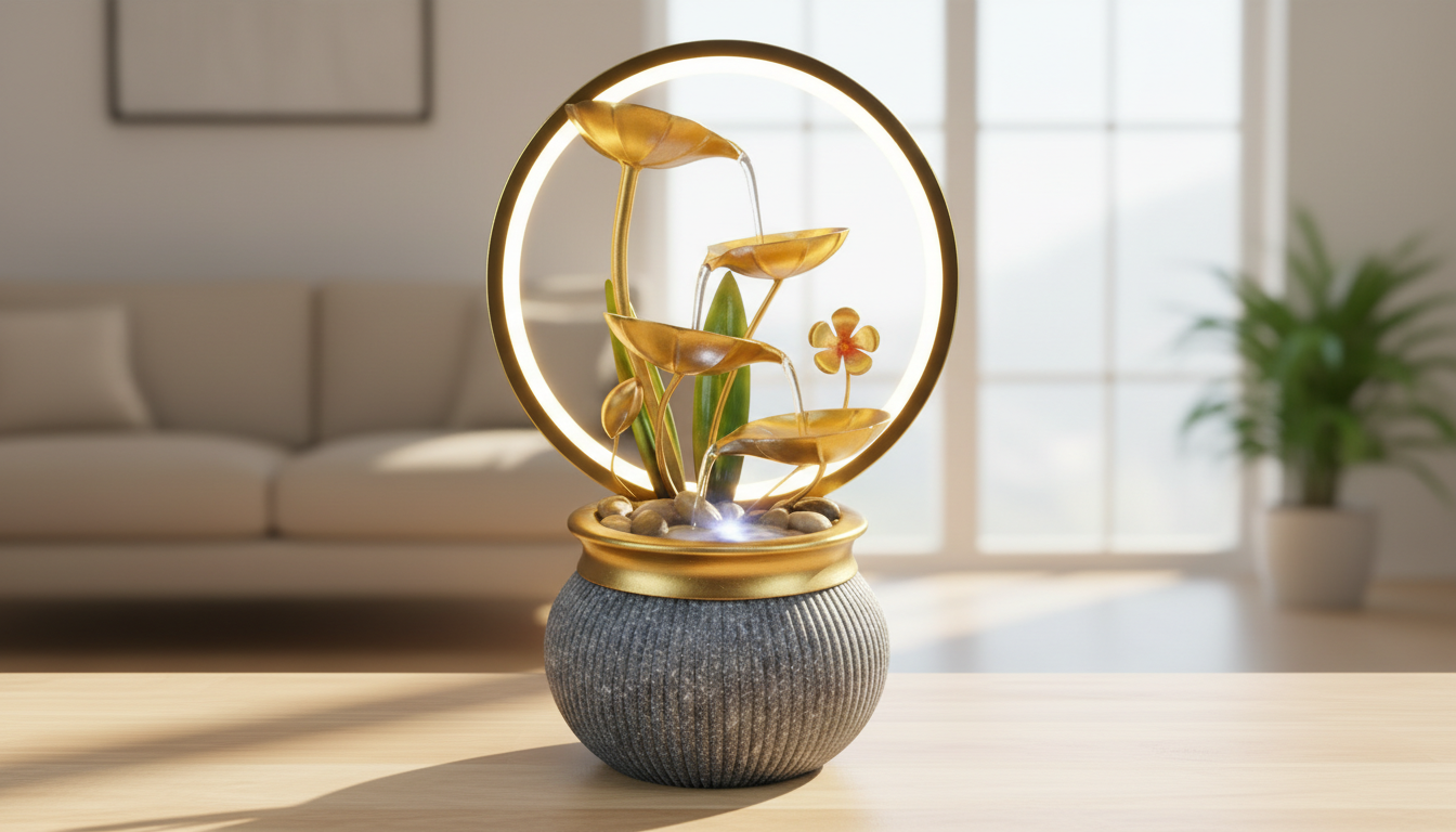 Sobna Vodena Fontana sa LED Svetlom – Feng Shui Dekoracija