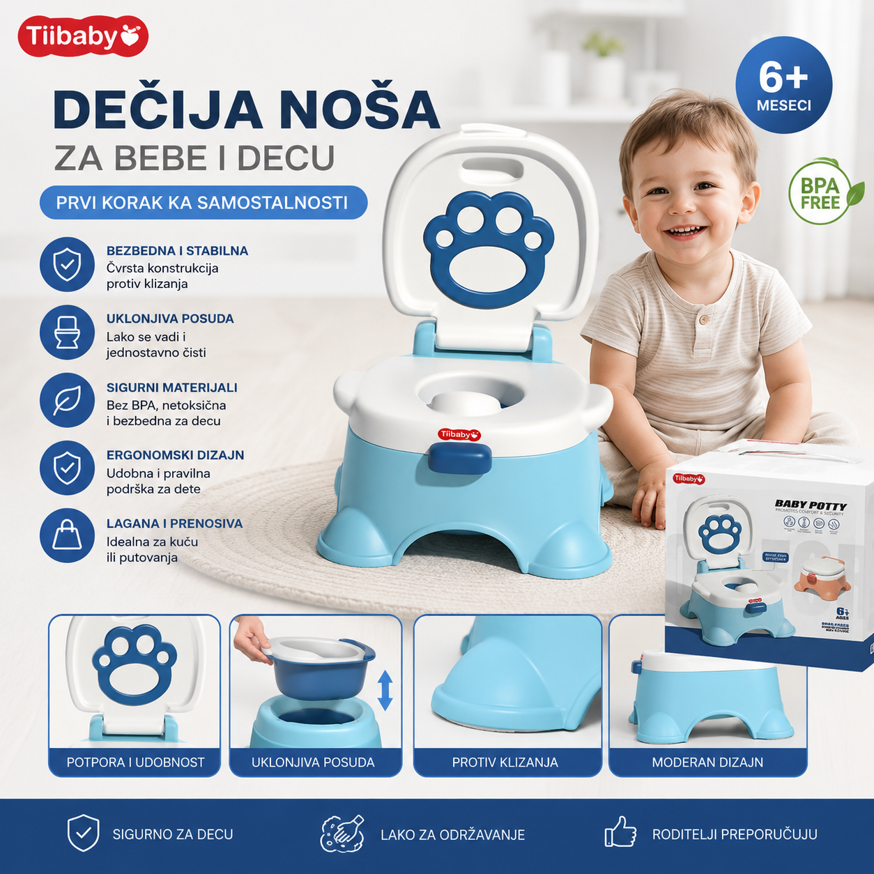 Noša za Bebe i Malu Decu – Tiibaby Edukativna Noša za Samostalno Korišćenje Toaleta