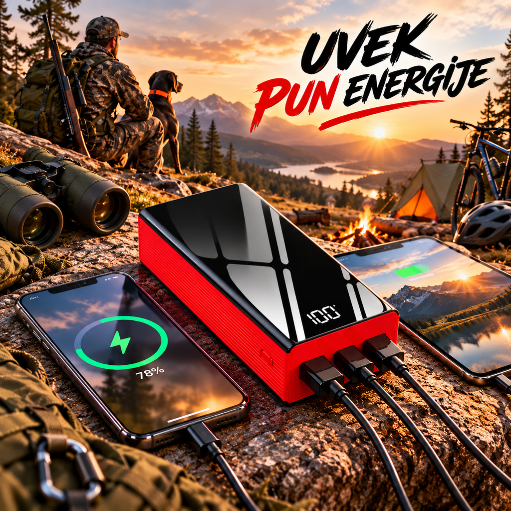 Power Bank 30000mAh – Eksterna Baterija za Telefon sa LED Displejem i Brzim Punjenjem
