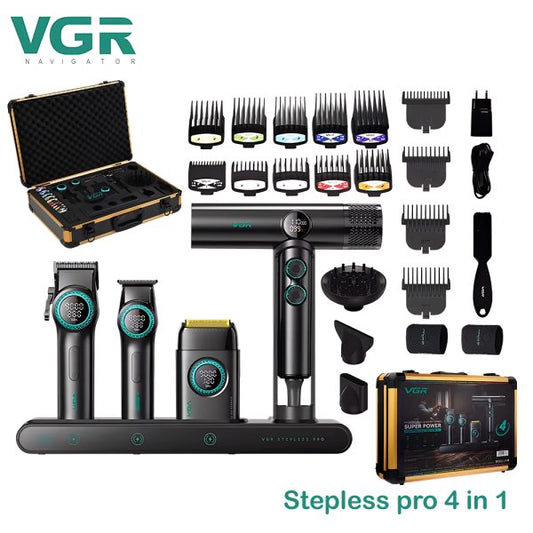 VGR Barber Kit 4u1 – Komplet za Šišanje i Brijanje