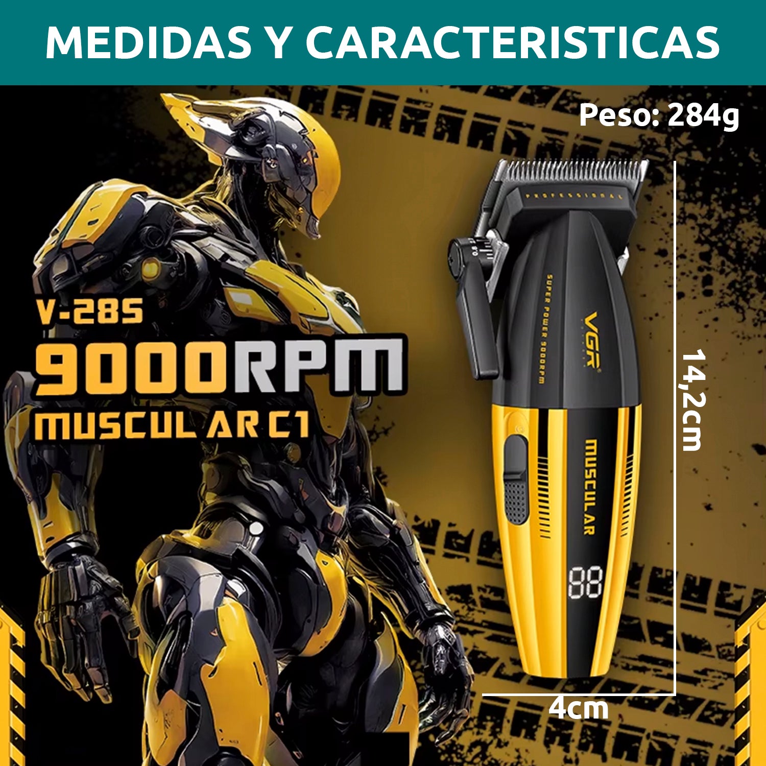 VGR V-285 Profesionalna mašinica za šišanje – Muscular C1