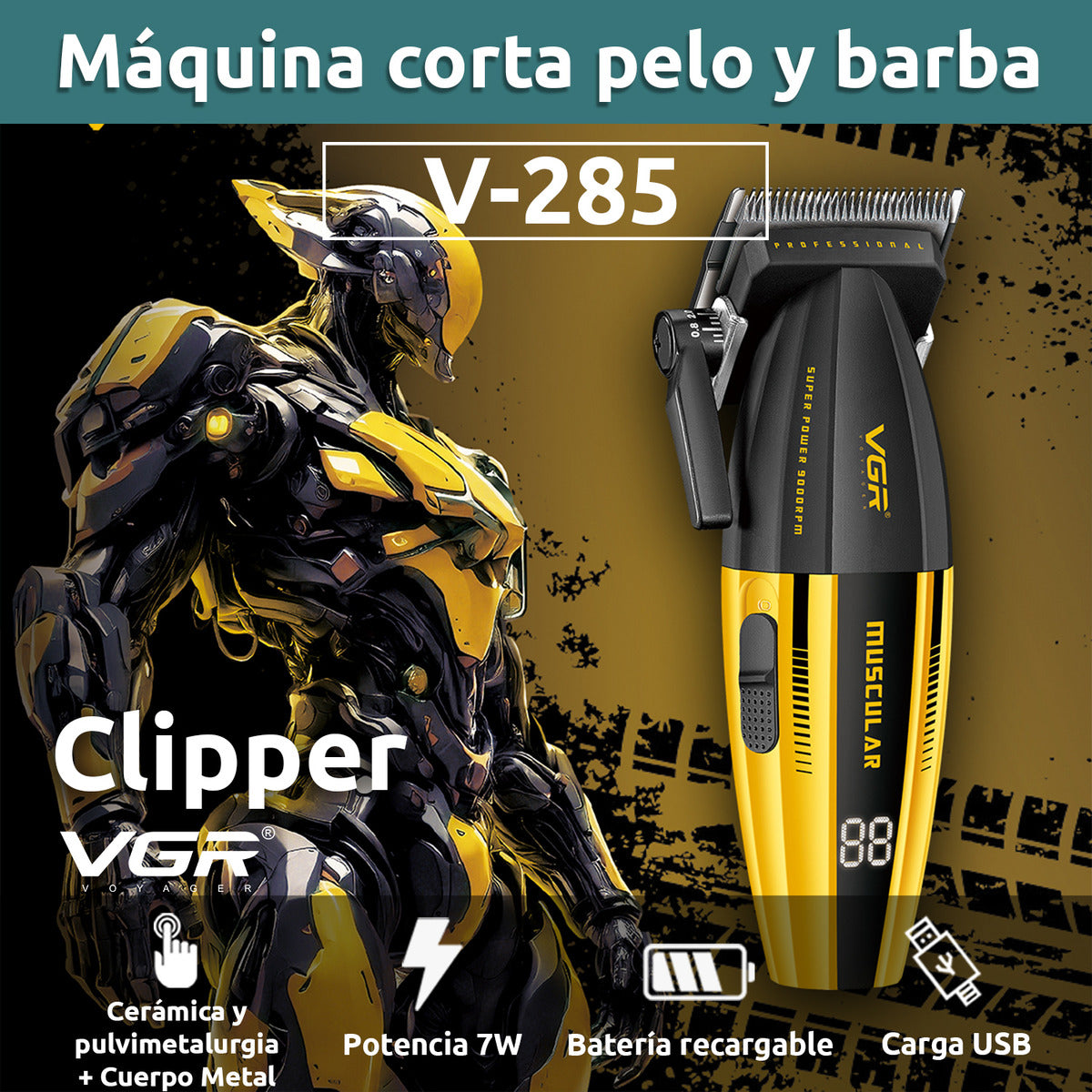 VGR V-285 Profesionalna mašinica za šišanje – Muscular C1