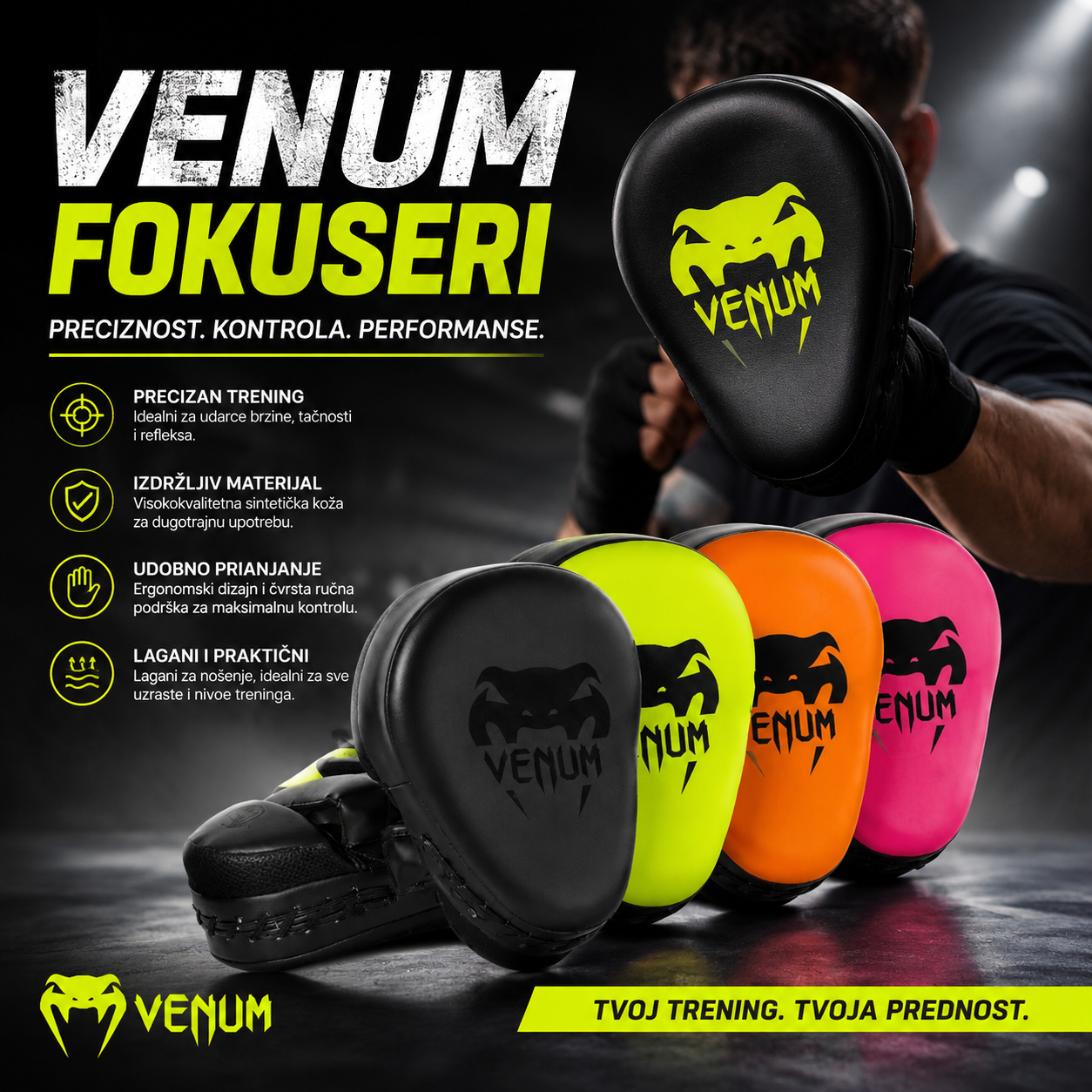 Profesionalni Venum Fokuser za Udarce – Oprema za Boks Trening i Poboljšanje Preciznosti