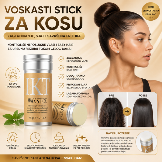 Voskasti Gel u Stiku za Kosu – Savršena Frizura Tokom Celog Dana | 1+1 GRATIS