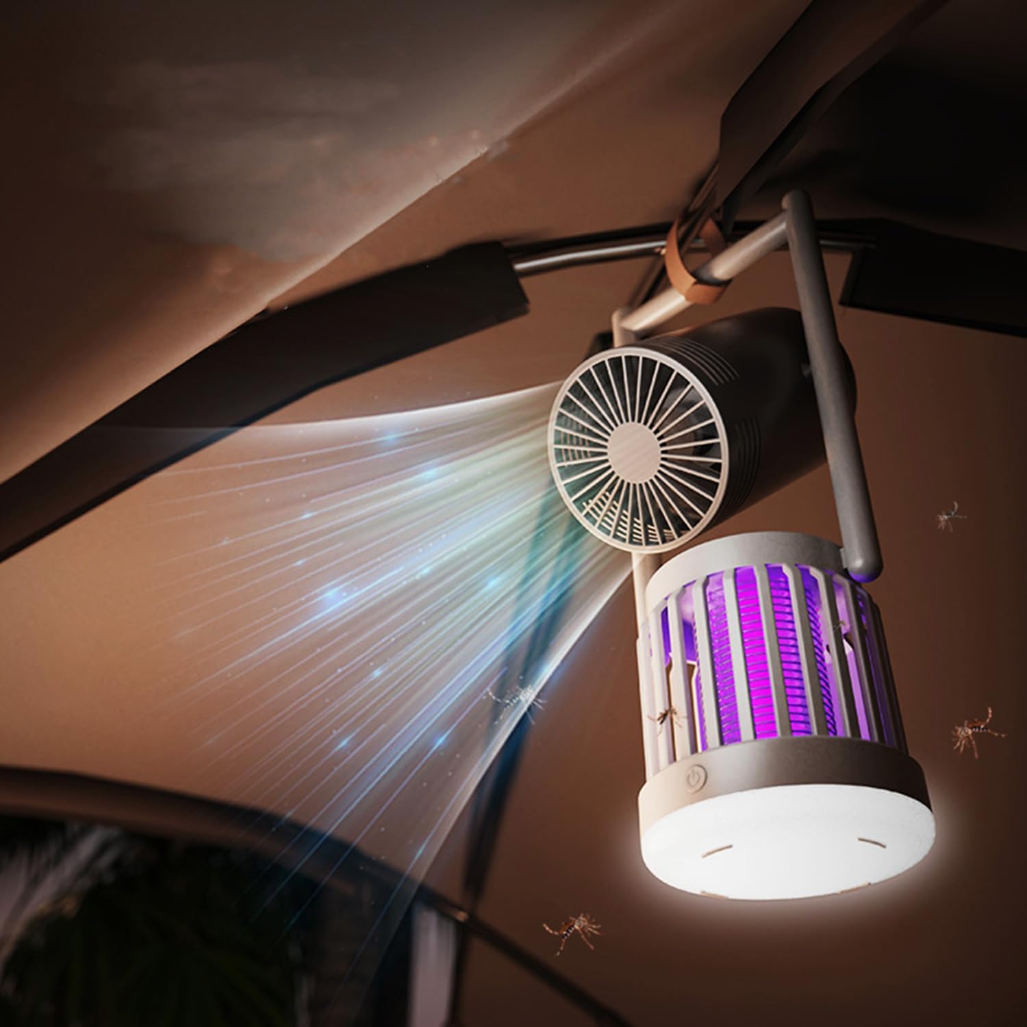 Zamka za komarce sa UV svetlom, ventilatorom i LED noćnom lampom
