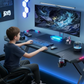 Gejmerski Sto LED RGB – Moderan Gaming Desk sa Držačem za Slušalice i Piće