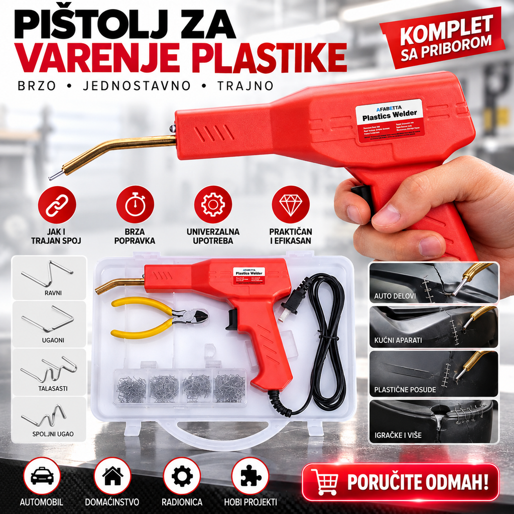 Pištolj lemilica za varenje plastike + pribor