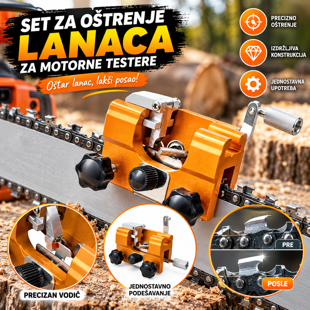 Komplet za oštrenje lanaca za motorne testere