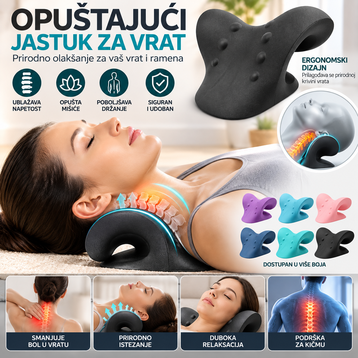 Opustajući jastuk za vrat