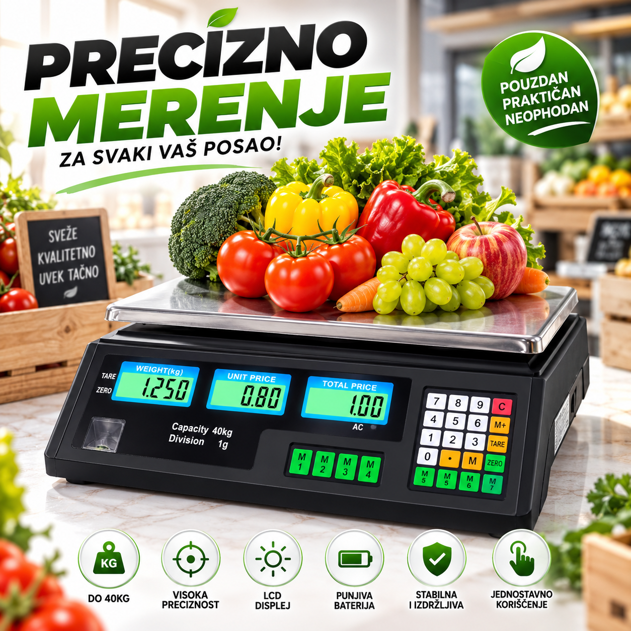 Vaga digitalna 0-40kg Vaga digitalna VAGA 40kg